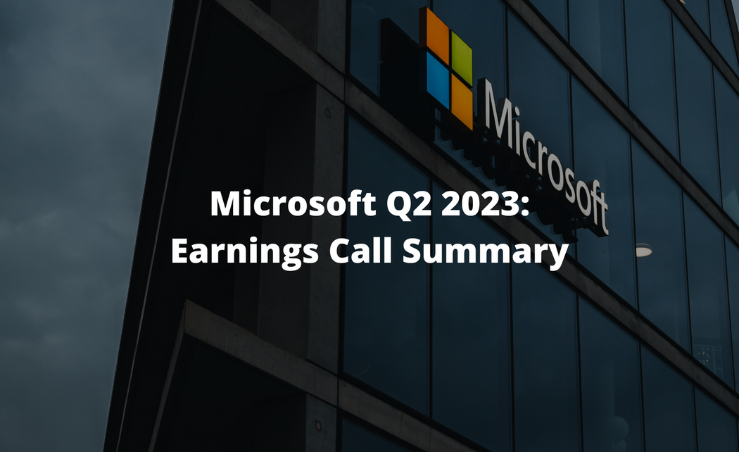 Microsoft Earnings Call